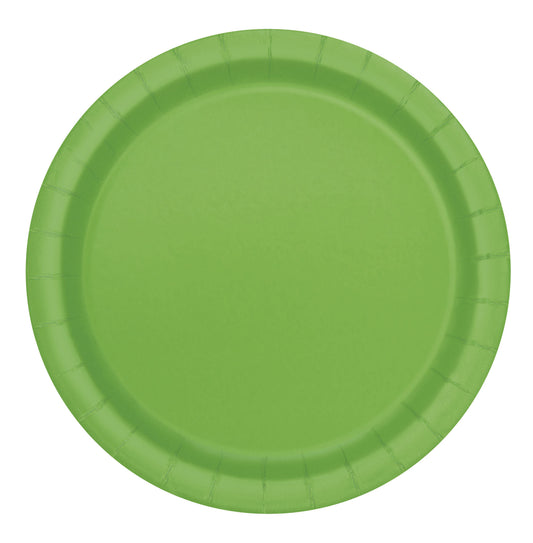 Sustainably Sourced 7" or 9" Recyclable LIME GREEN Paper Party Plates