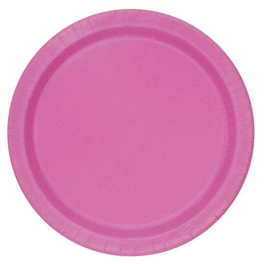 Sustainably Sourced 7" or 9" Recyclable HOT PINK Paper Party Plates