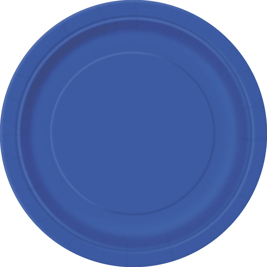 Sustainably Sourced 7" or 9" Recyclable ROYAL BLUE Paper Party Plates
