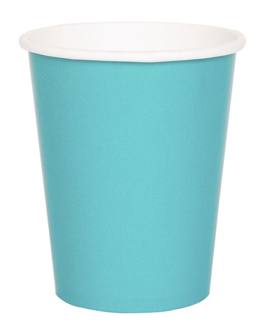 Paper Cups In TEAL / TURQUOISE With A Choice Of 8 Pack or 14 Pack
