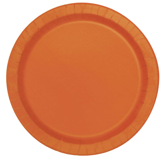 Sustainably Sourced 7" or 9" Recyclable ORANGE Paper Party Plates