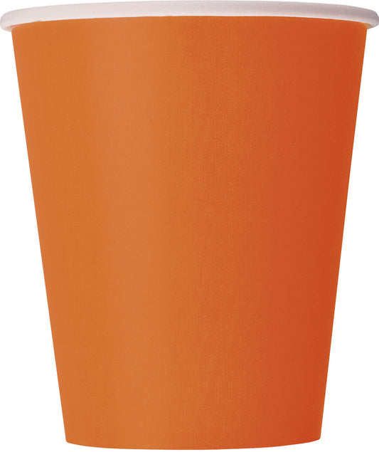 Paper Cups In ORANGE With A Choice OF 8 Pack or 14 Pack