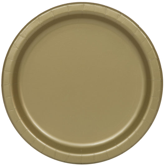 Sustainably Sourced 7" or 9" Recyclable GOLD Paper Party Plates