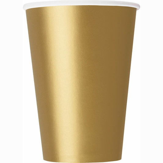 Paper Cups In GOLD With A Choice Of 8 Pack or 14 Pack