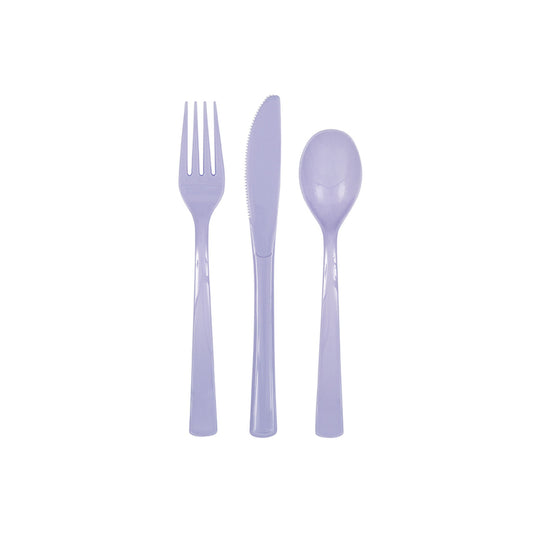 Reusable Cutlery In LAVENDER - 6 Knifes, 6 Forks 6 Spoons Per Pack