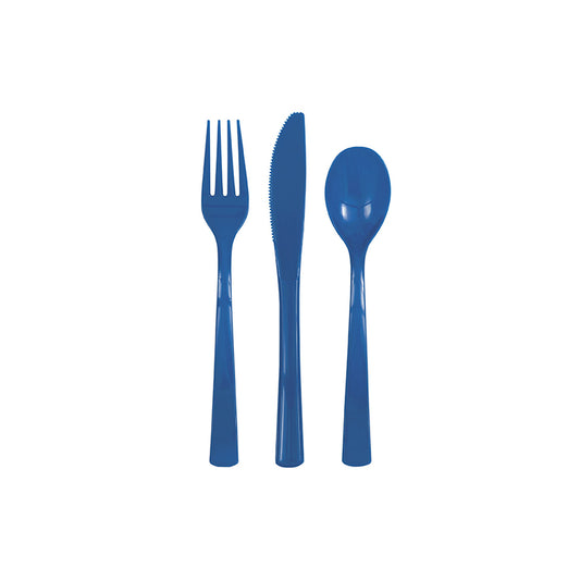 Reusable Cutlery In ROYAL BLUE - 6 Knifes, 6 Forks 6 Spoons Per Pack