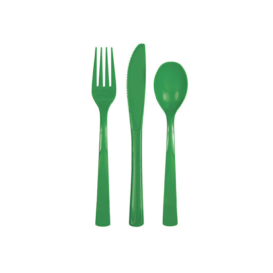 Reusable Cutlery In EMERALD GREEN - 6 Knifes, 6 Forks 6 Spoons Per Pack