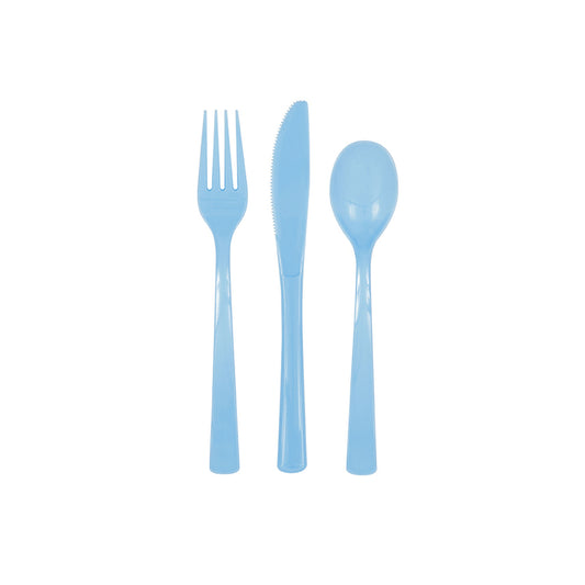 Reusable Cutlery In BABY BLUE - 6 Knifes, 6 Forks 6 Spoons Per Pack