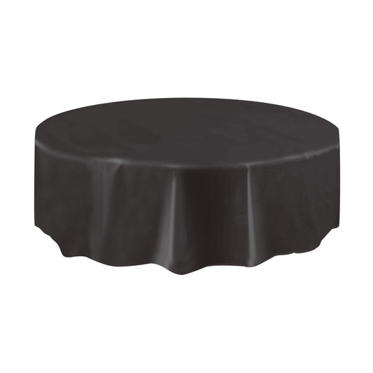Round Plastic Table Cover In Black