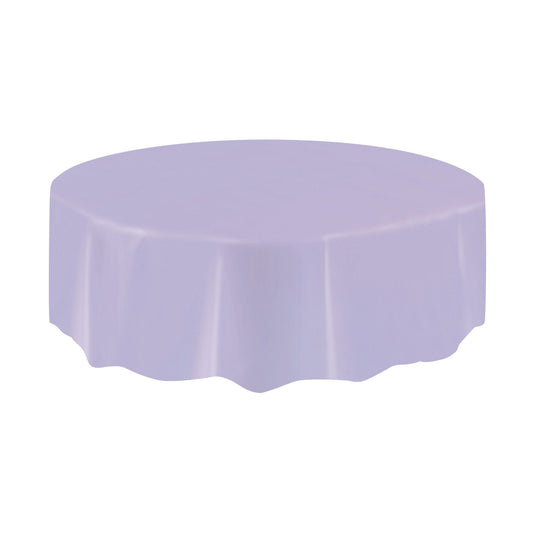 Round Plastic Table Cover In Lavender