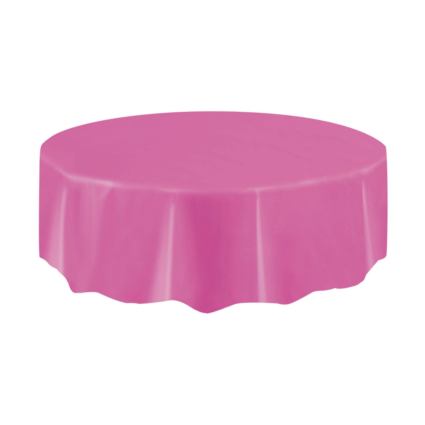 Round Plastic Table Cover In Hot Pink / Cerise