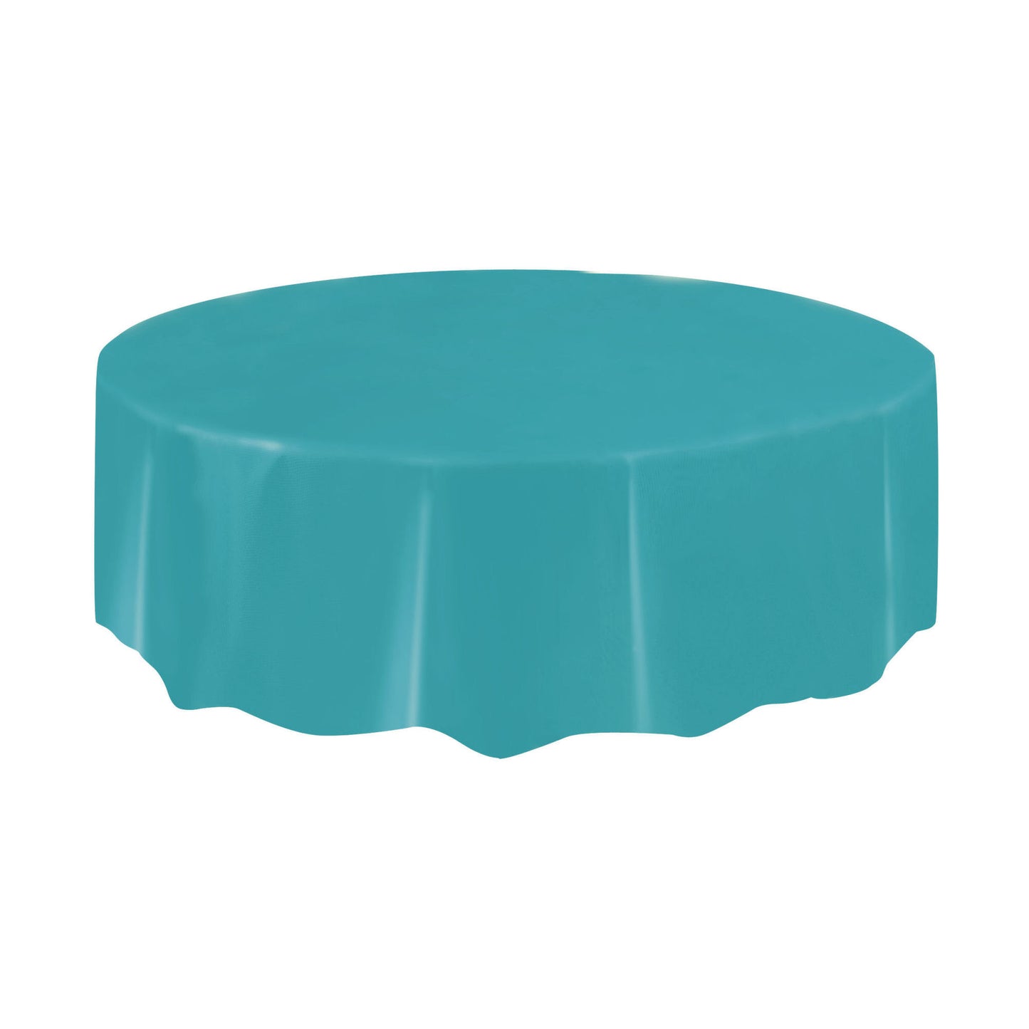 Round Plastic Table Cover In Teal / Turquoise