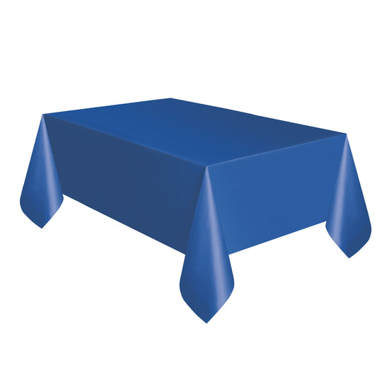 Rectangular Plastic Table Cover In Royal Blue