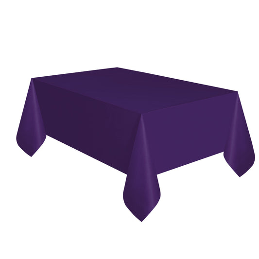 Rectangular Plastic Table Cover In Purple