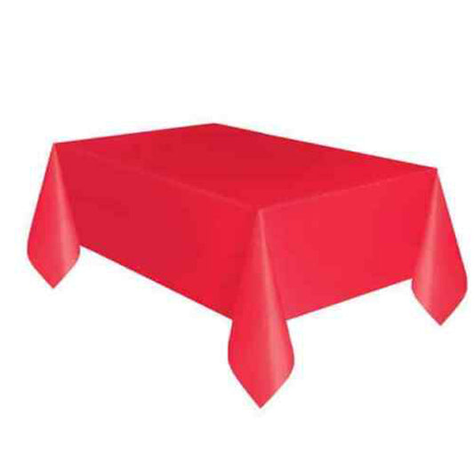 Rectangular Plastic Table Cover In Red
