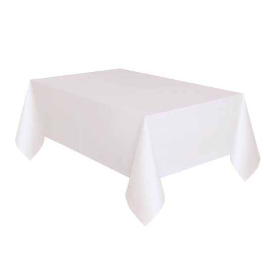 Rectangular Plastic Table Cover In White