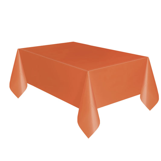 Rectangular Plastic Table Cover In Orange