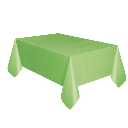 Rectangular Plastic Table Cover In Lime Green
