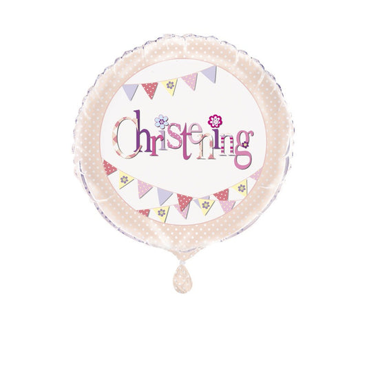 Pink Christening 18in Foil Balloon