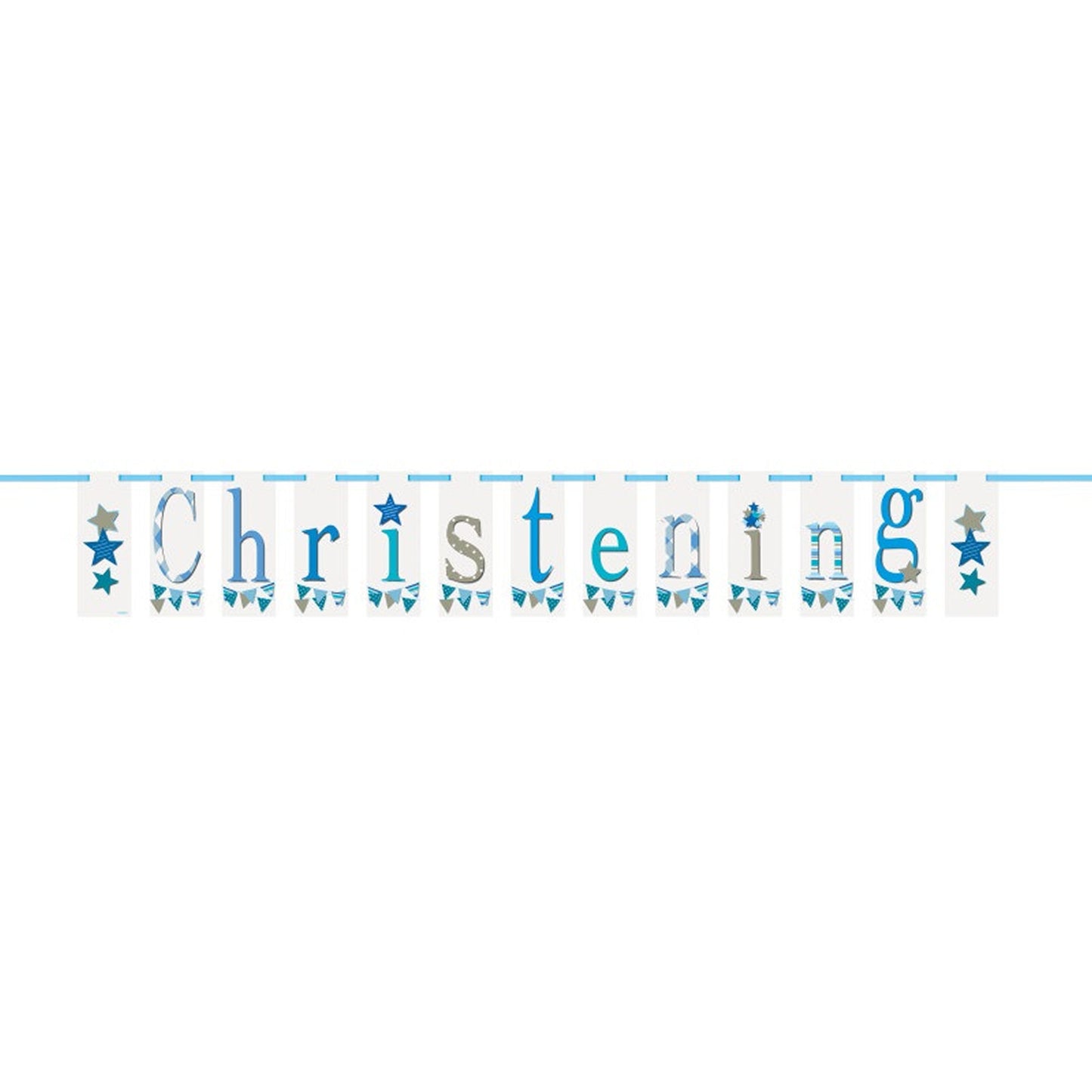 Blue Christening Flag Banner