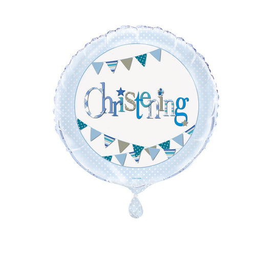 Blue Christening 18in Foil Balloon