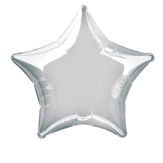 Star Shaped Foil Balloon In SILVER - Fill With Helium Or Air.