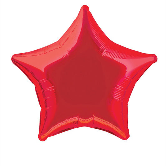 Star Shaped Foil Balloon In RED - Fill With Helium Or Air.