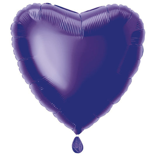 Heart Shaped Foil Balloon In PURPLE - Fill With Helium Or Air.