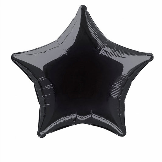 Star Shaped Foil Balloon In BLACK - Fill With Helium Or Air.