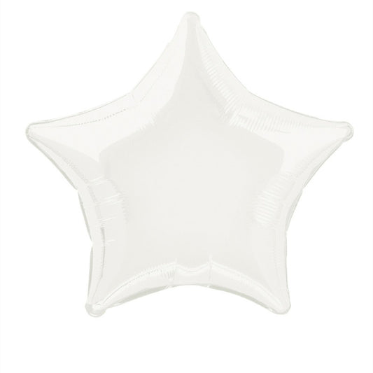 Star Shaped Foil Balloon In WHITE - Fill With Helium Or Air.