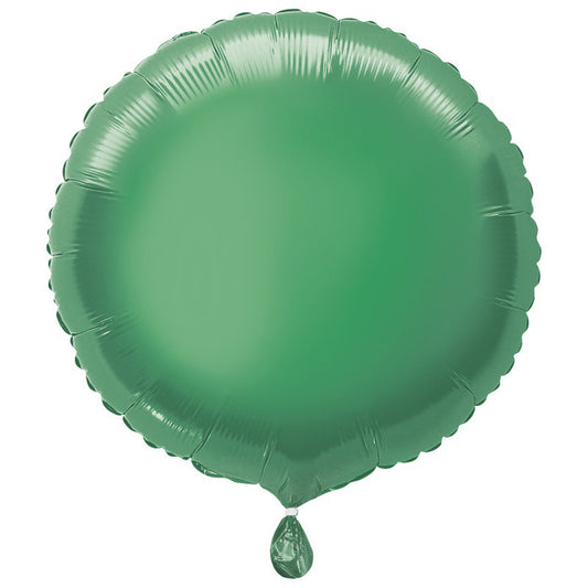 Round Shaped Foil Balloon In GREEN - Fill With Helium Or Air.