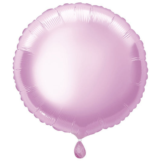 Round Shaped Foil Balloon In BABY PINK - Fill With Helium Or Air.