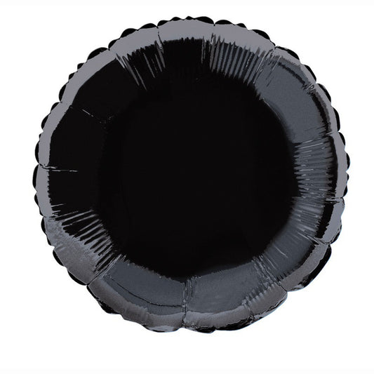 Round Shaped Foil Balloon In BLACK - Fill With Helium Or Air.