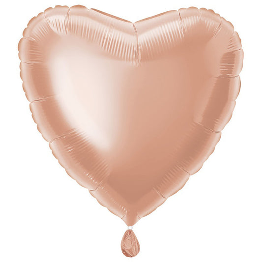 Heart Shaped Foil Balloon In ROSE GOLD - Fill With Helium Or Air.