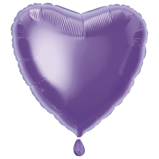 Heart Shaped Foil Balloon In LAVENDER - Fill With Helium Or Air.