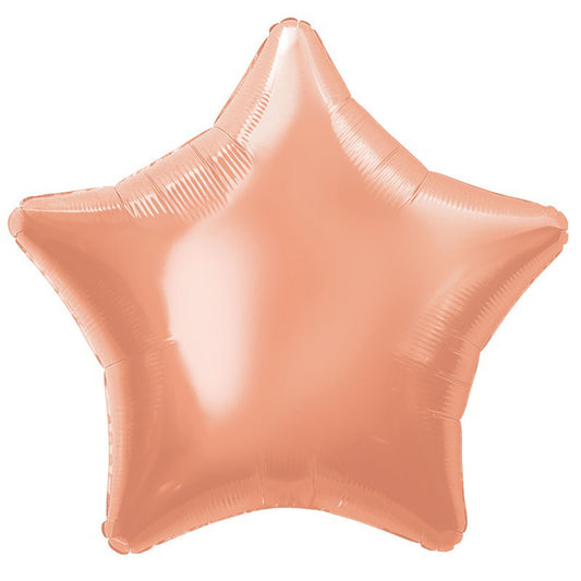 Star Shaped Foil Balloon In ROSE GOLD - Fill With Helium Or Air.