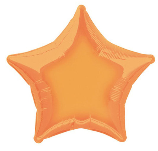 Star Shaped Foil Balloon In ORANGE - Fill With Helium Or Air.