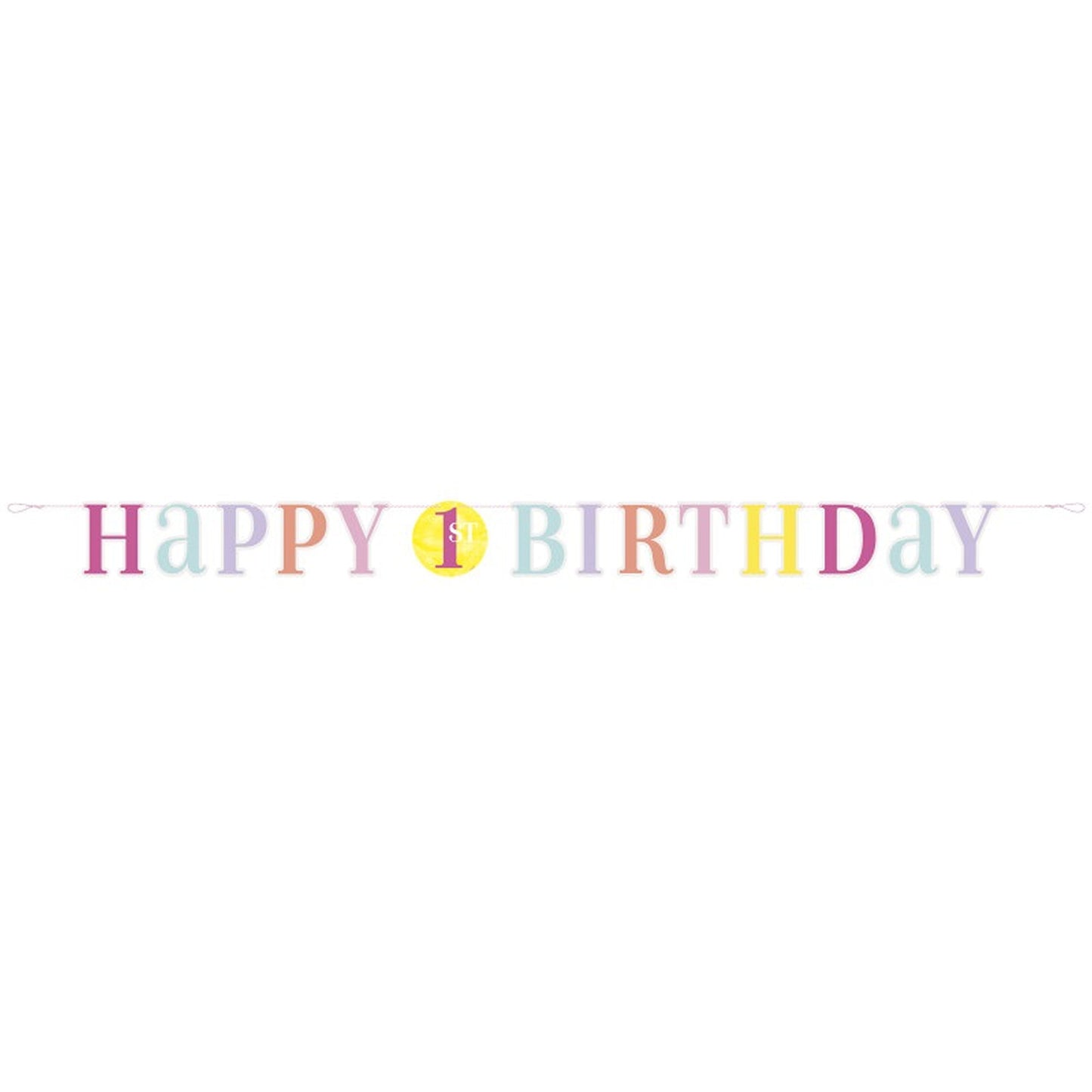 1st Birthday Happy Birthday Letter Banner In Pink