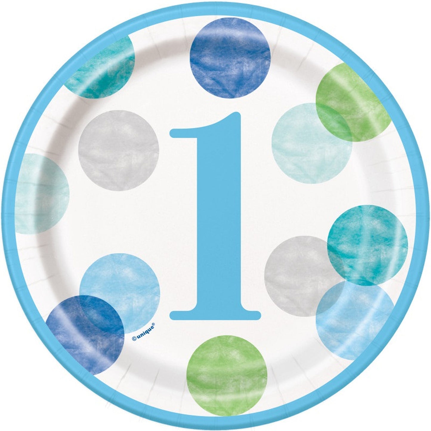 1st Birthday 7" Party Plates In Blue