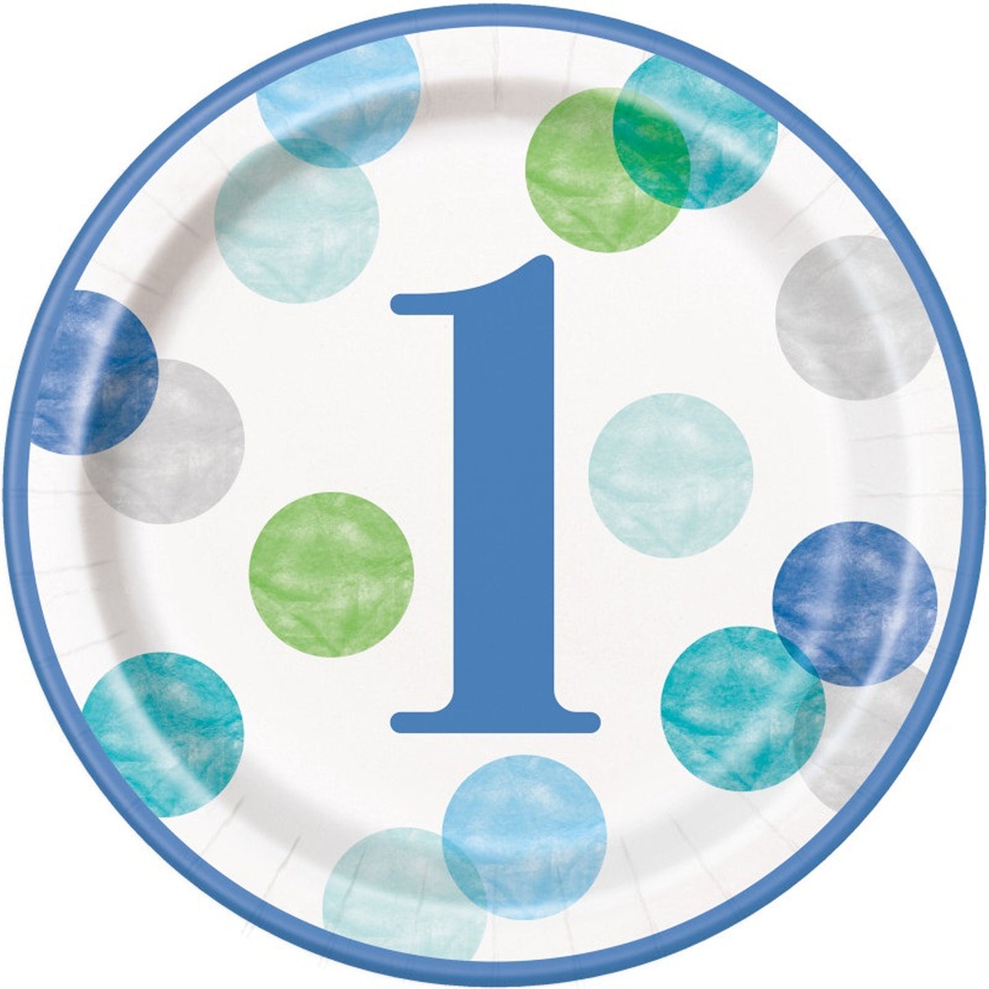 1st Birthday 9" Party Plates In Blue