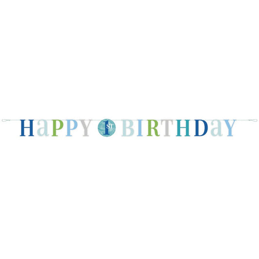 1st Birthday Happy Birthday Letter Banner In Blue