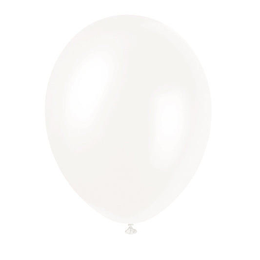 IRIDESCENT WHITE 12" Latex Balloons for Air or Helium