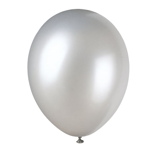 SHIMMERING SILVER 12" Latex Balloons for Air or Helium