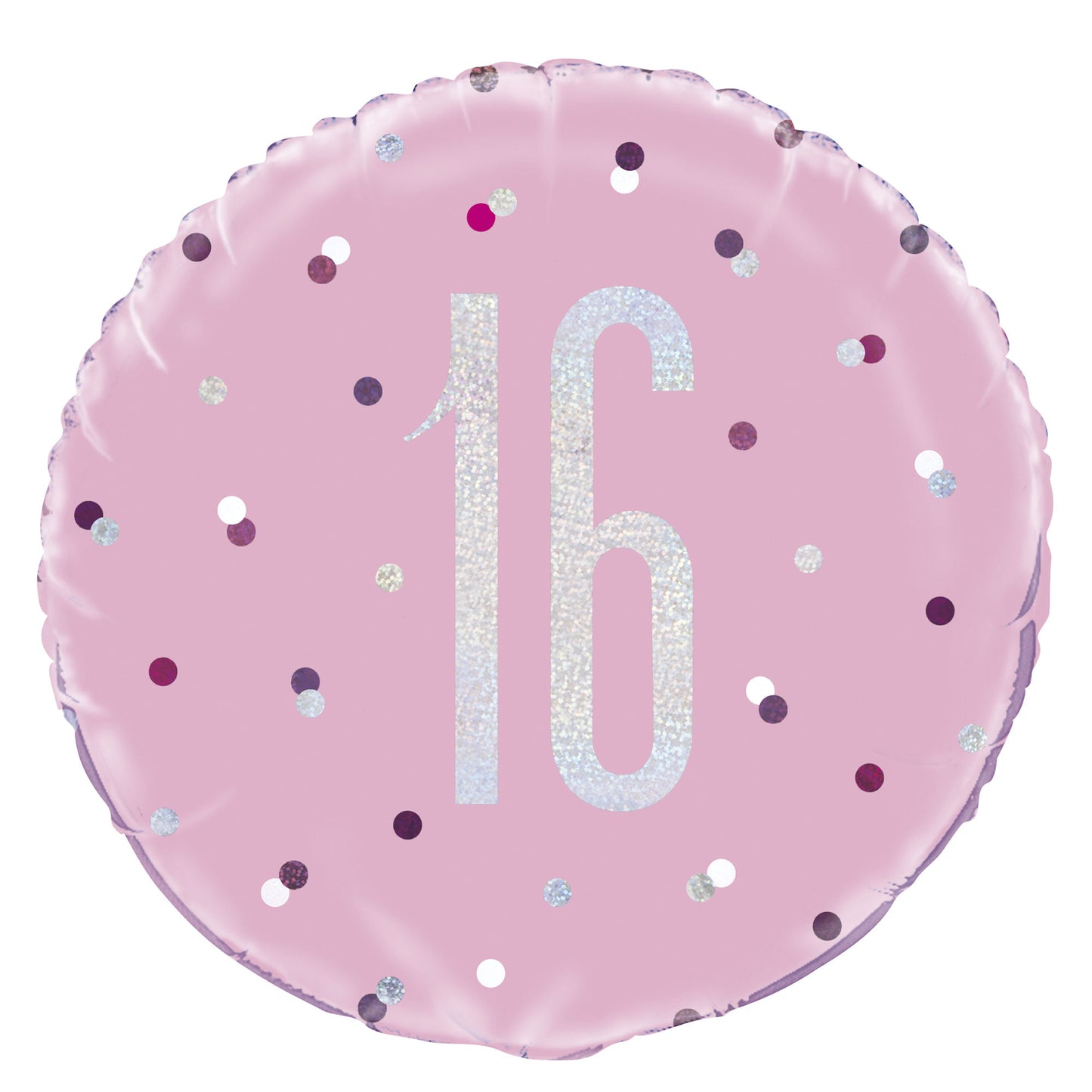 A Pink & Silver Sparkle 18" Round Foil Balloon For A 16th Birthday