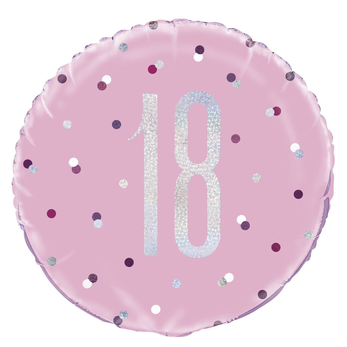 A Pink & Silver Sparkle 18" Round Foil Balloon For A 18th Birthday