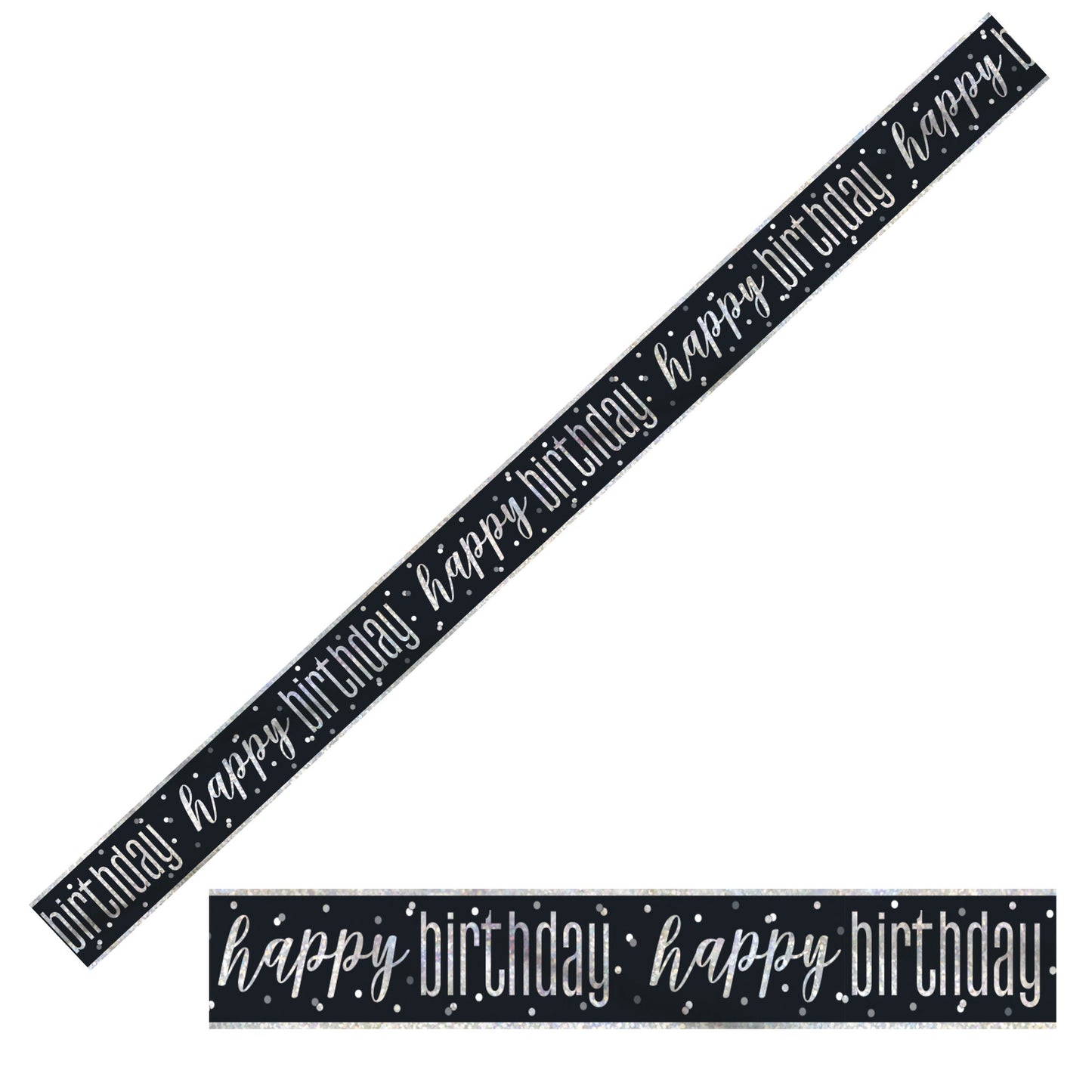 Bling Birthday Banner For A Happy Birthday In Black & Silver