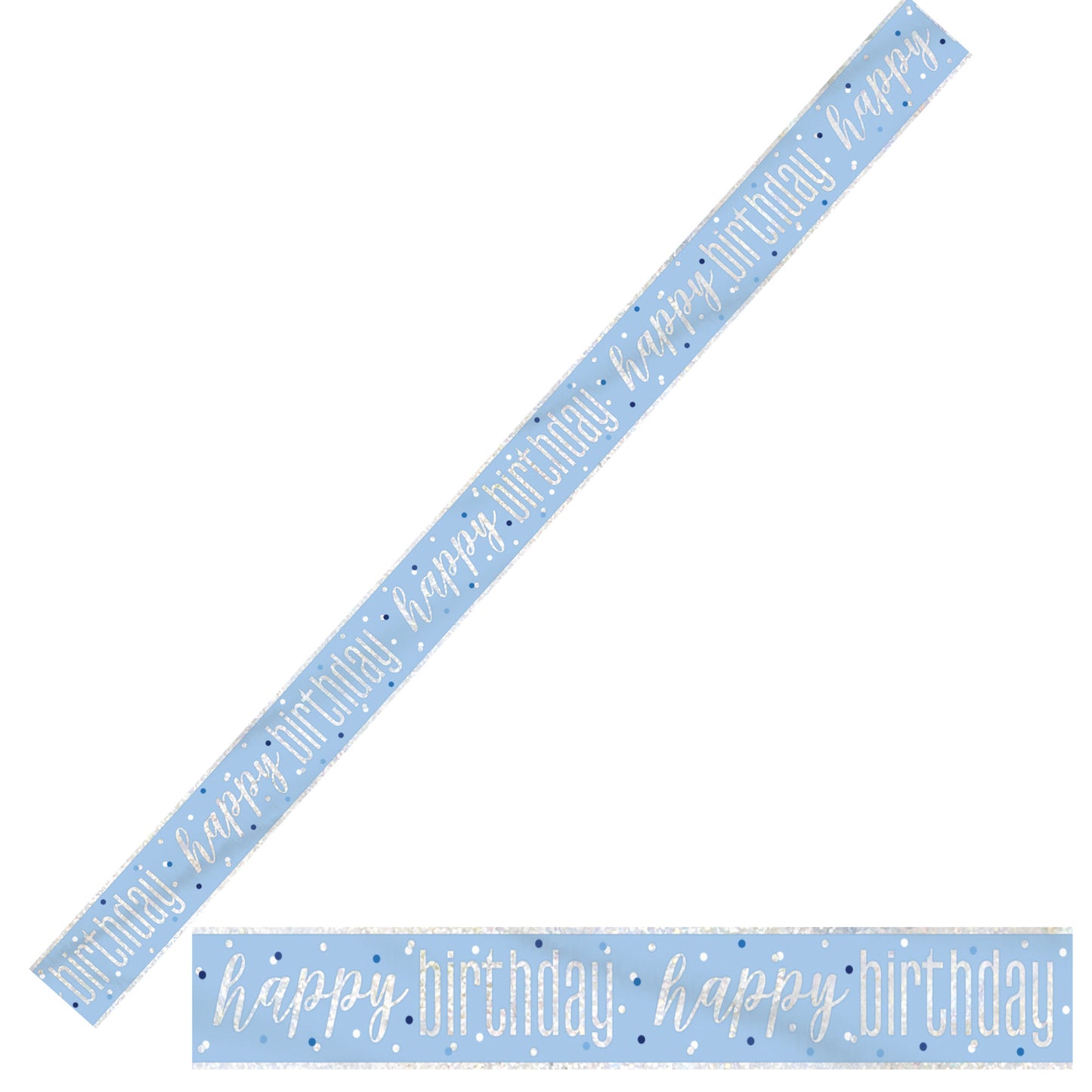 Bling Birthday Banner For A Happy Birthday In Blue & Silver