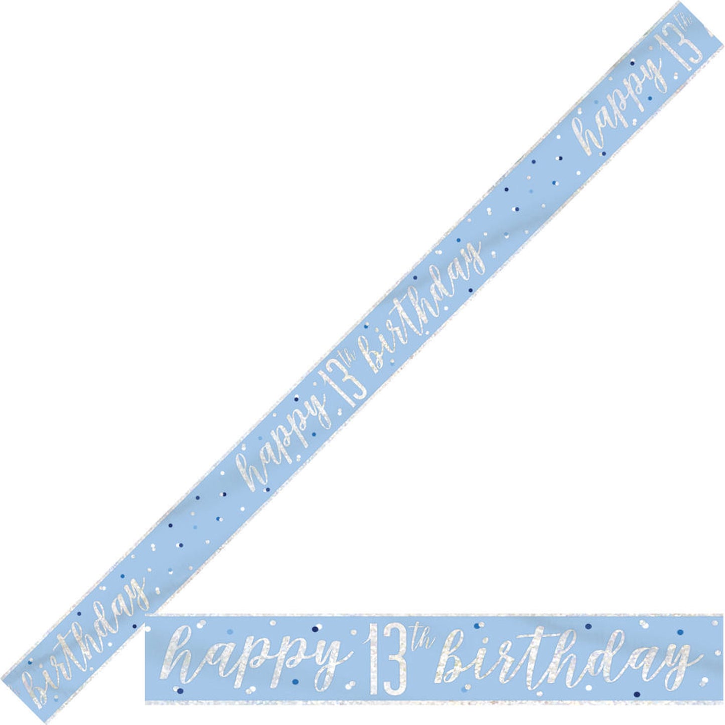 Bling Birthday Banner For A 13th Birthday In Blue & Silver