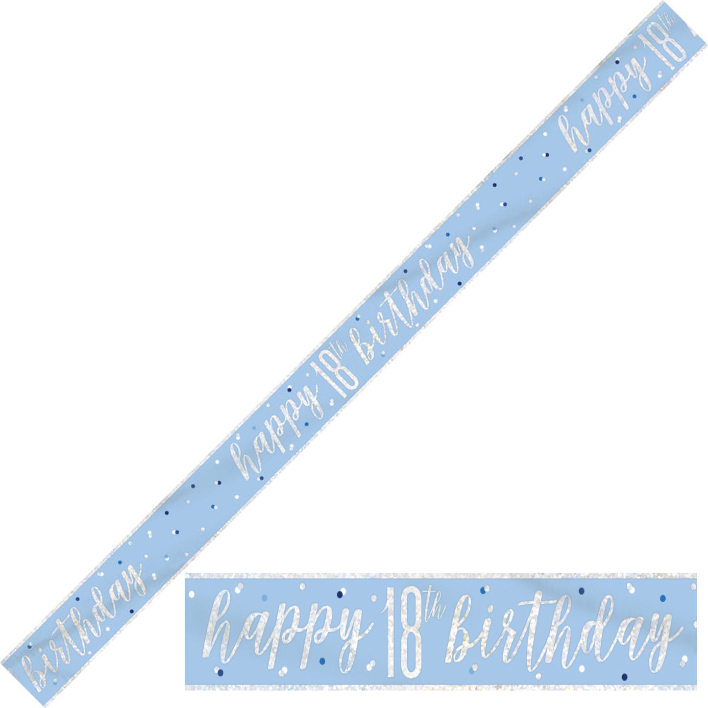 Bling Birthday Banner For An 18th Birthday In Blue & Silver