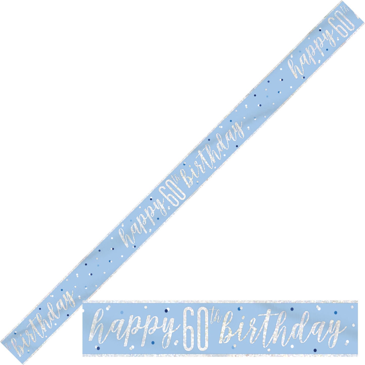 Bling Birthday Banner For A 60th Birthday In Blue & Silver